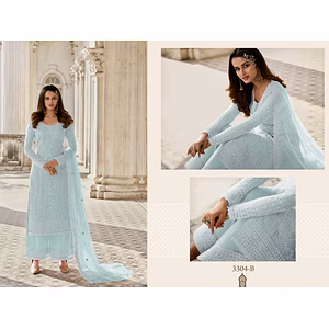 Elegant Butterfly Net Dress with Embroidery and Diamond Work