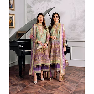 Digital Print Georgette Top with Embroidered Sequins Work - Full Stitched Plazzo Set