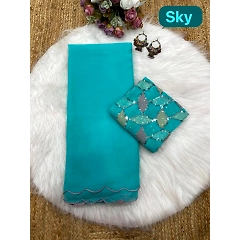 Sparkling Georgette Saree with Aari Border & Sequin Blouse
