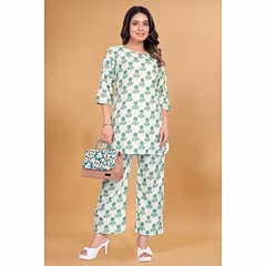 Cotton Rayon 100% 3/4 Sleeve V-Neck Set: S-XXL Sizes
