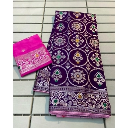 Exquisite Patola Silk Saree with Intricate Weaving and Meenakari Detailing