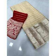 Contrast Blouse Viscose Saree - Best Seller!