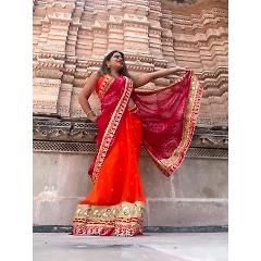 Stunning Pure Georgette Saree with Intricate Gotta Patti Embroidery