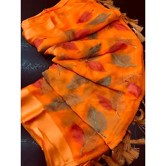 Blooming Embroidered Satin Saree with Viscose Thread