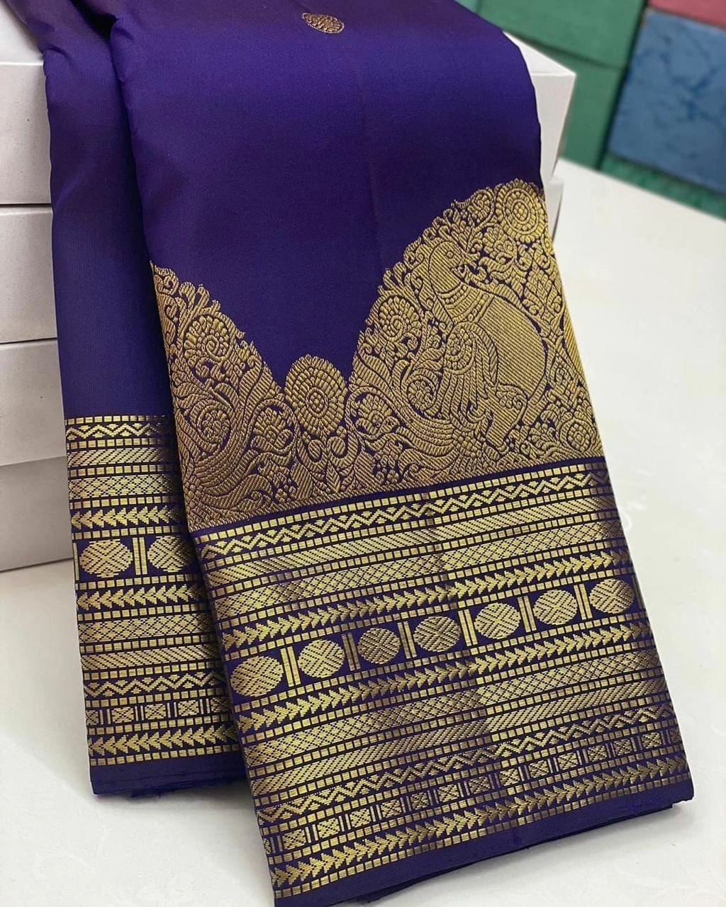 Organic Banarasi Sarees - Enchantingly Breathable for Weddings-RDM-22-Blue