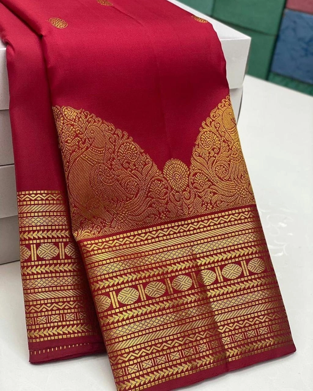 Organic Banarasi Sarees - Enchantingly Breathable for Weddings-RDM-22-Red