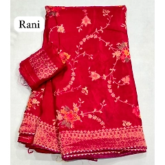 Handcrafted Dola Silk Fabric with Zari Mina Petran Style