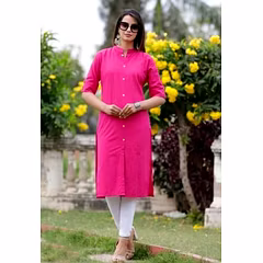 Cotton Mermaid Dress with 9 Wooden Button, 20 Colors, Sizes S-XXXXL