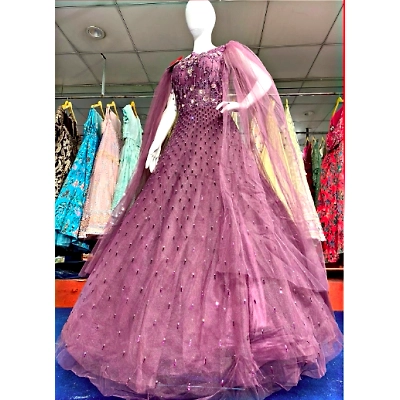 YNF Elegant Designer Gown with Intricate Handwork - Mesmerizing Net Fabric