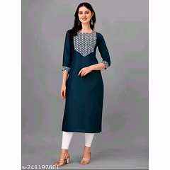 Stunning Embroidered Ruby Cotton Kurti in Multiple Sizes and Length