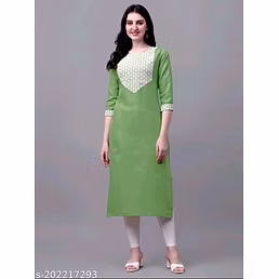 Stunning Embroidered Ruby Cotton Kurti in Multiple Sizes and Length