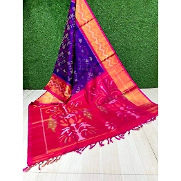 YNF Exclusive Double Weaving Silk Sarees with Stylish Twill Ikat Design