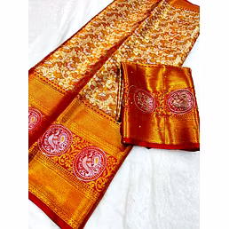 Silky Soft Kanjivaram Pattu Sarees with Rich Handwork