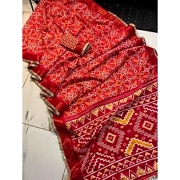 Trending Lace Patti Tushar Silk Saree - Stunning Floral Design