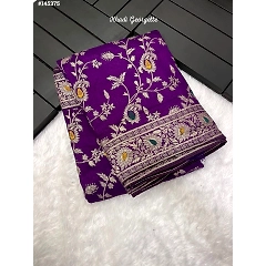 Meenakari Jaal Pure Dola Silk Saree with Rich Zari Border
