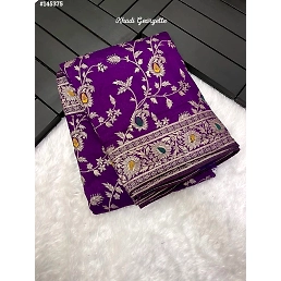 Meenakari Jaal Pure Dola Silk Saree with Rich Zari Border