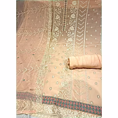 Handcrafted Georgette and Sentoon Dupatta Designer Set