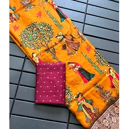 YNF Pure Dola Silk Saree with Pichwai Kalamkari Design