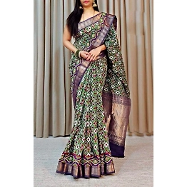YNF Latest Exclusive Double Weaving Silk Sarees with Waterart Flower Print