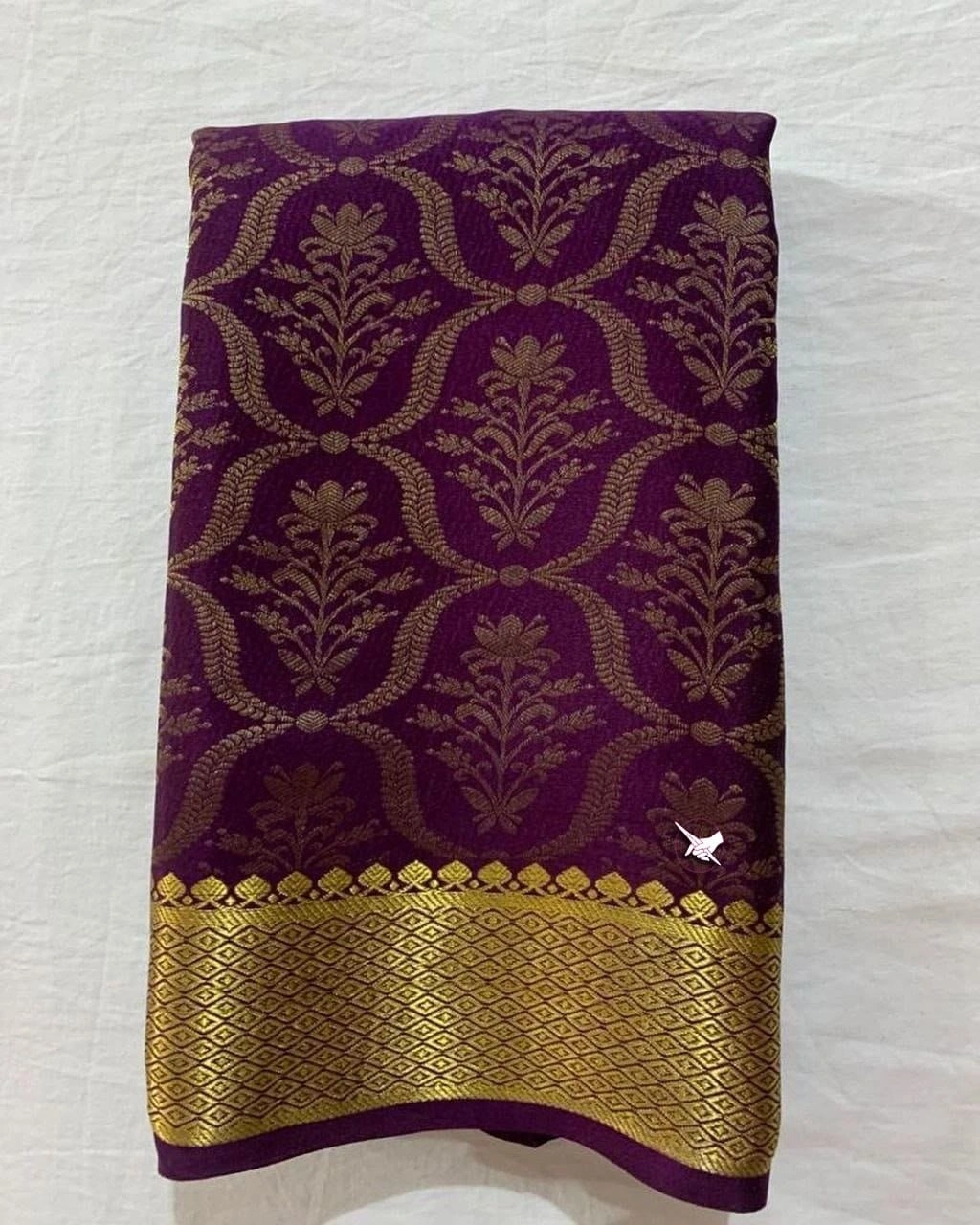 Stunning Pure Mysore Silk Saree with Intricate Cross Checks-RRW-10-Maroon