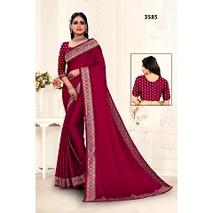 Heavy Copper Zari Silk Saree with Swarosky Embroidery