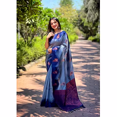 Pure Kanjivaram Silk Saree: Luxurious, Zari-Infused Banarsi Silk with Vibrant Meena Pallu
