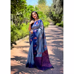Pure Kanjivaram Silk Saree: Luxurious, Zari-Infused Banarsi Silk with Vibrant Meena Pallu
