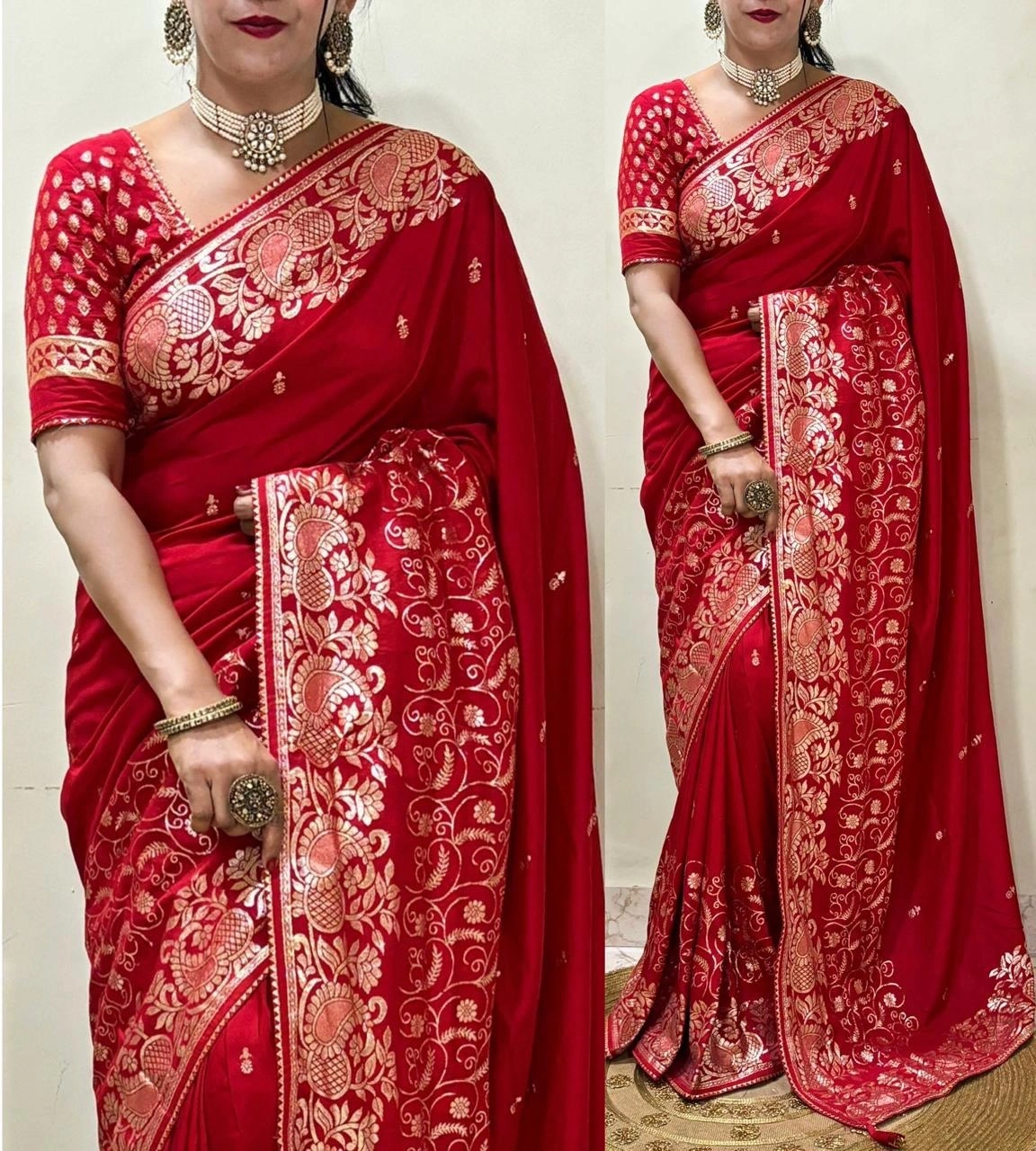 Fancy Silk Saree: Soft, Beautiful, Weaved with Elegance-RUD-07-Red