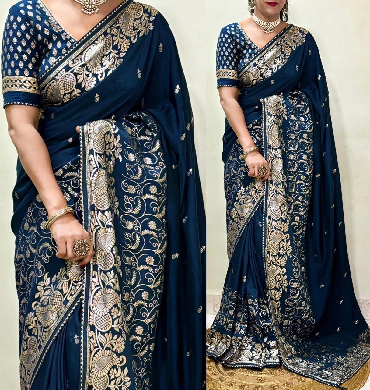 Fancy Silk Saree: Soft, Beautiful, Weaved with Elegance-RUD-07-PeacockBlue