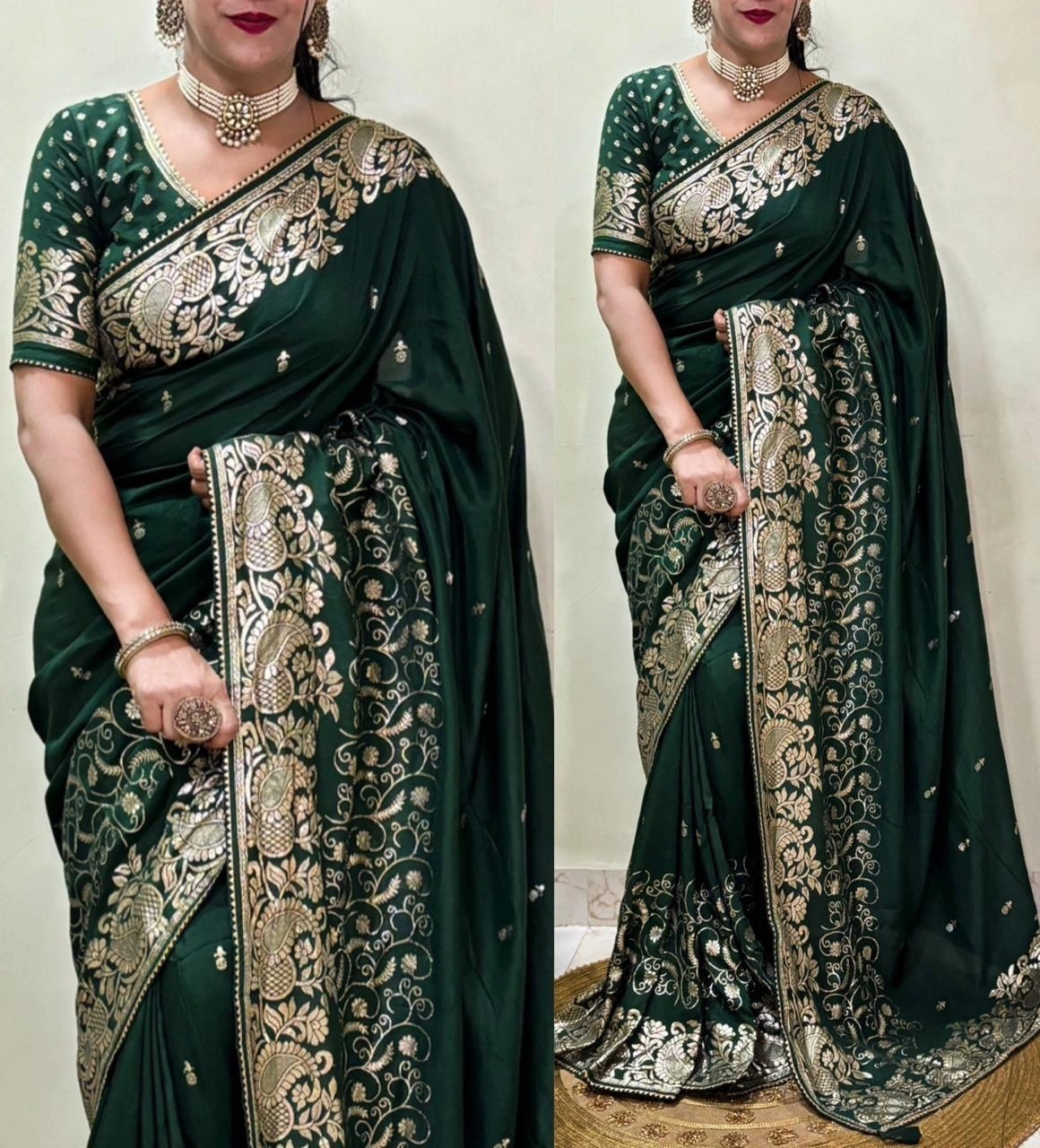 Fancy Silk Saree: Soft, Beautiful, Weaved with Elegance-RUD-07-Green