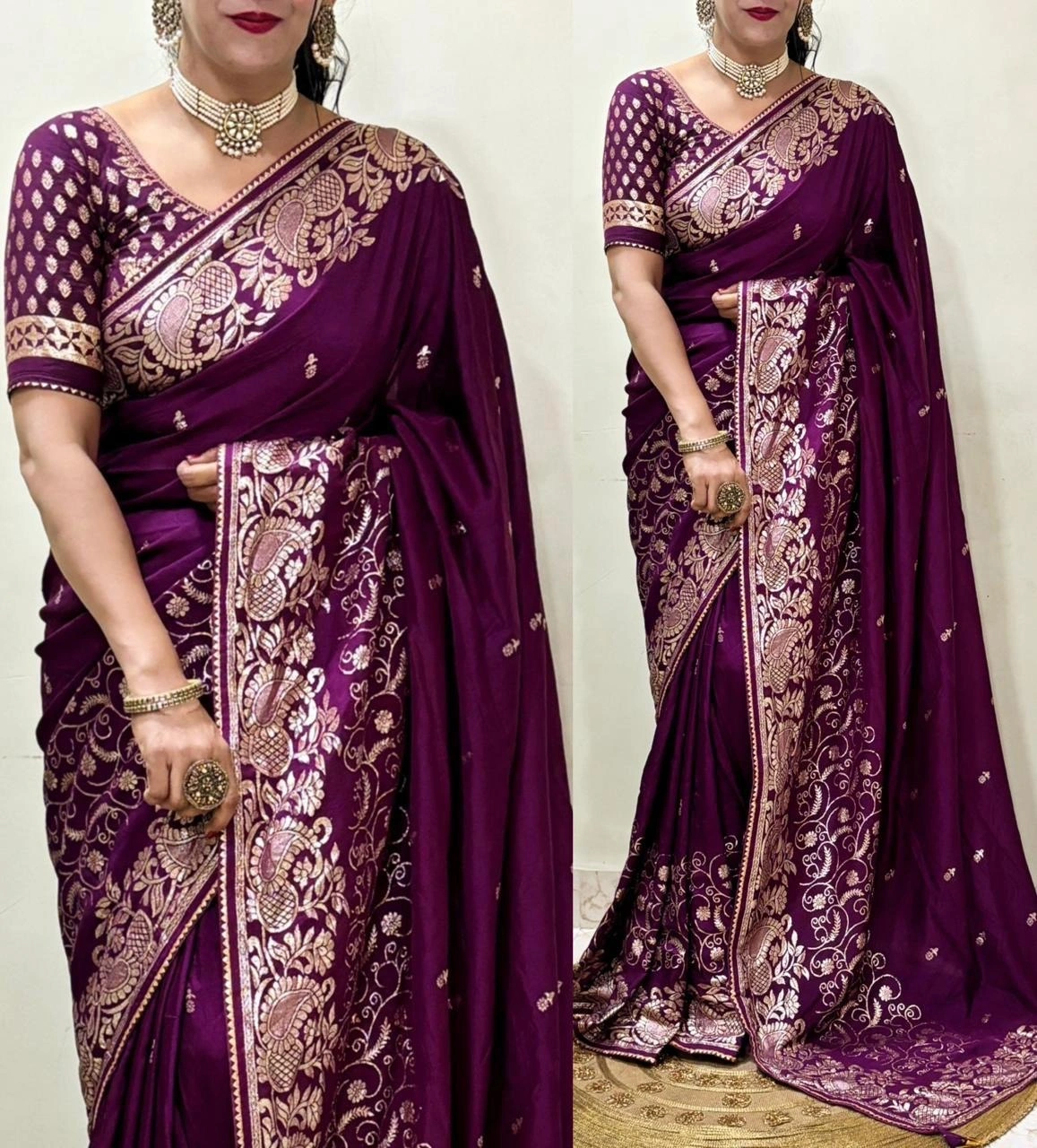 Fancy Silk Saree: Soft, Beautiful, Weaved with Elegance-RUD-07-Wine