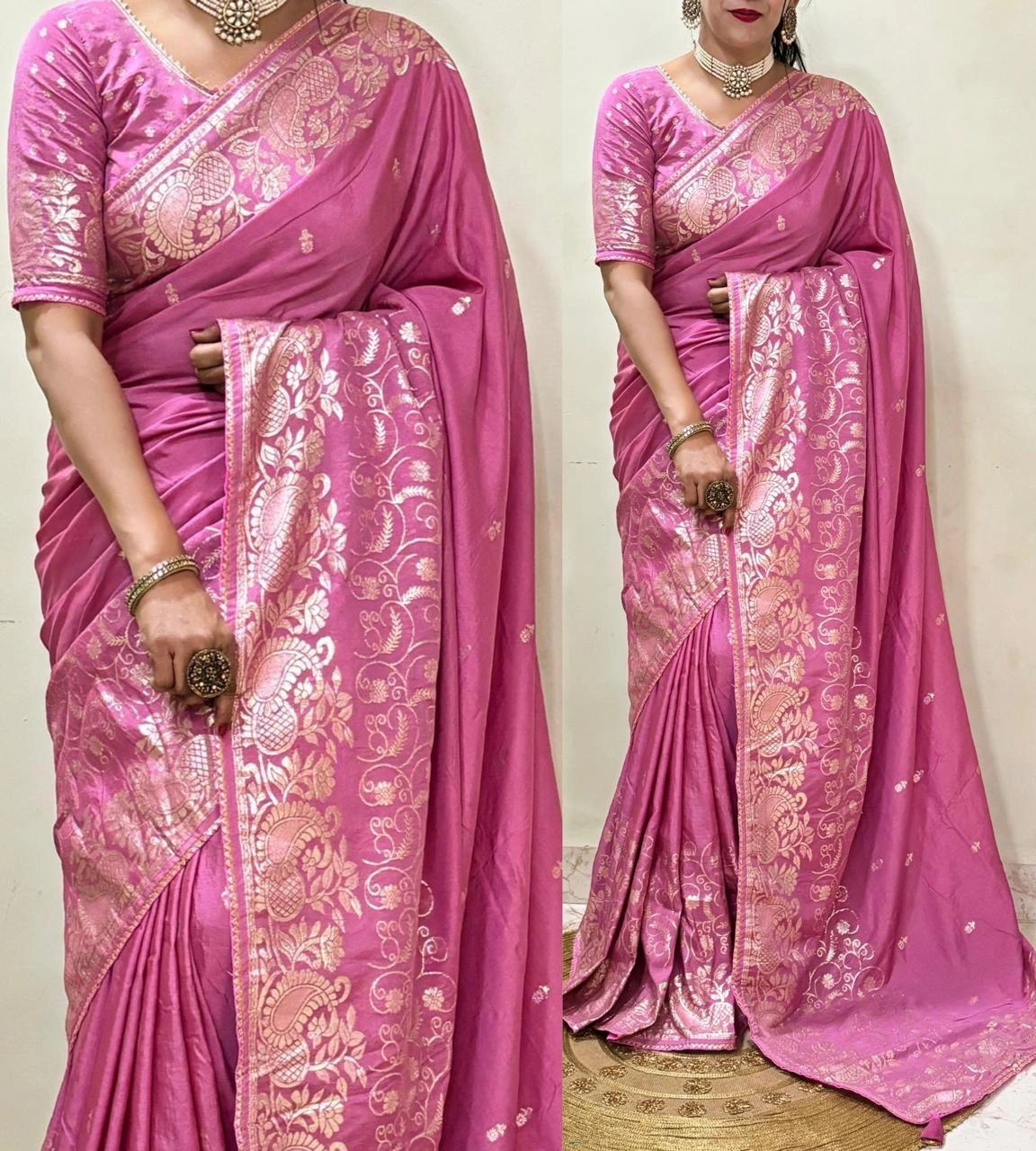 Fancy Silk Saree: Soft, Beautiful, Weaved with Elegance-RUD-07-Pink