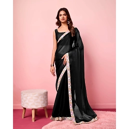 Exquisite Sequins Saree with Soft Zimmy Chu Silk Fabric - Perfect for Weddings!