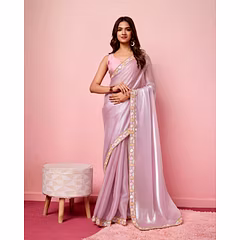 Exquisite Sequins Saree with Soft Zimmy Chu Silk Fabric - Perfect for Weddings!