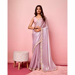 Exquisite Sequins Saree with Soft Zimmy Chu Silk Fabric - Perfect for Weddings!