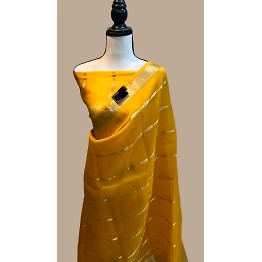 YNF Silk Organza Saree: Zari Weaves and Tassels included