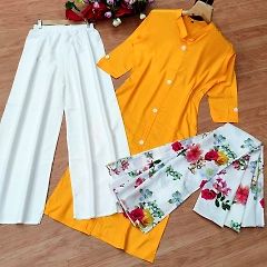 Stylish Rayon Kurti Set with Embroidered Pants and Digital Print Dupatta