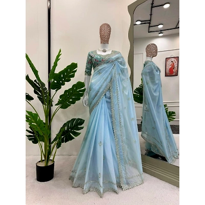 YNF Stunning Designer Saree with Intricate Thread & Sequence Work