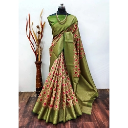 YNF Lichi Silk Saree with Digital Print and Jequard Weaving