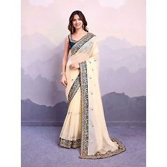 Premium Organza Silk Saree with Sequins Work Border
