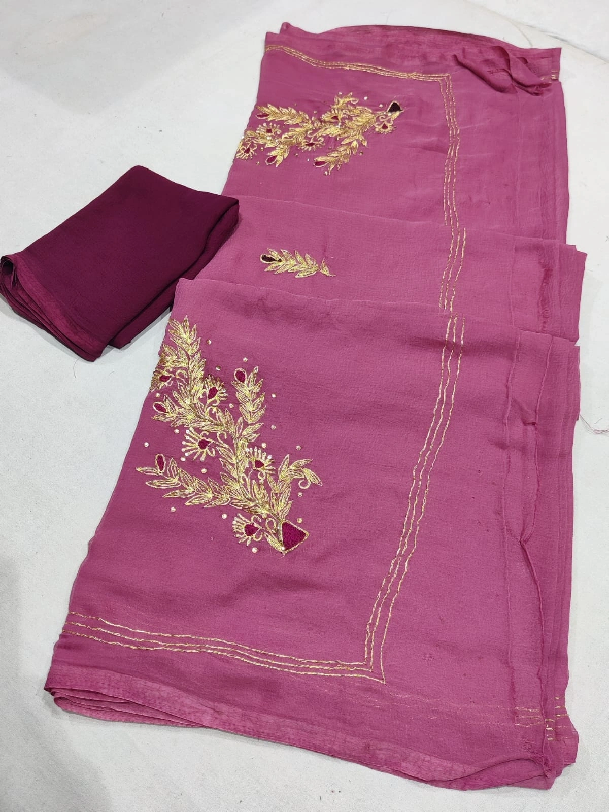 Stunning Handcrafted Rajputi Saree with Beautiful Color Combination-NSD-37-Lavender