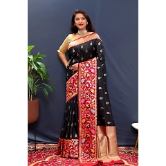 Pure Silk Handloom Saree with Stunning Pure Jari Embellishments
