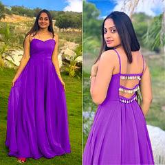 Stunning Heavy Georgette Gown with Fancy Back Pattern