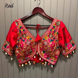 Gorgeous Italian Silk Blouse with Heavy Embroidery &amp; Mirror Work