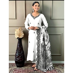 Chanderi Viscose Kurti with Embroidery - Stylish and Versatile Fashion!
