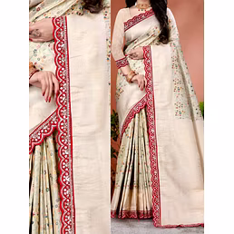 Embossed Silk Saree with Rich Zari Weaving and Scallop Border