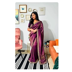 Zari Base Fabric with Heavy Sequence Lace Border Blouse