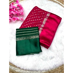 Soft Georgette Bandhni Print Saree with Satin Border Blouse