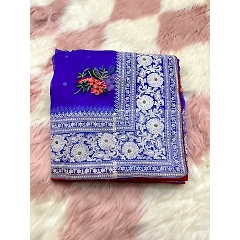 Refined Organza Silk Saree with Intricate Chikankari Embroidery