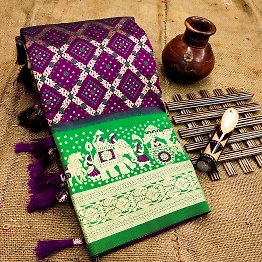 YNF Soft Patola Silk Saree: Intricate Meenakari Design with Rich Pallu
